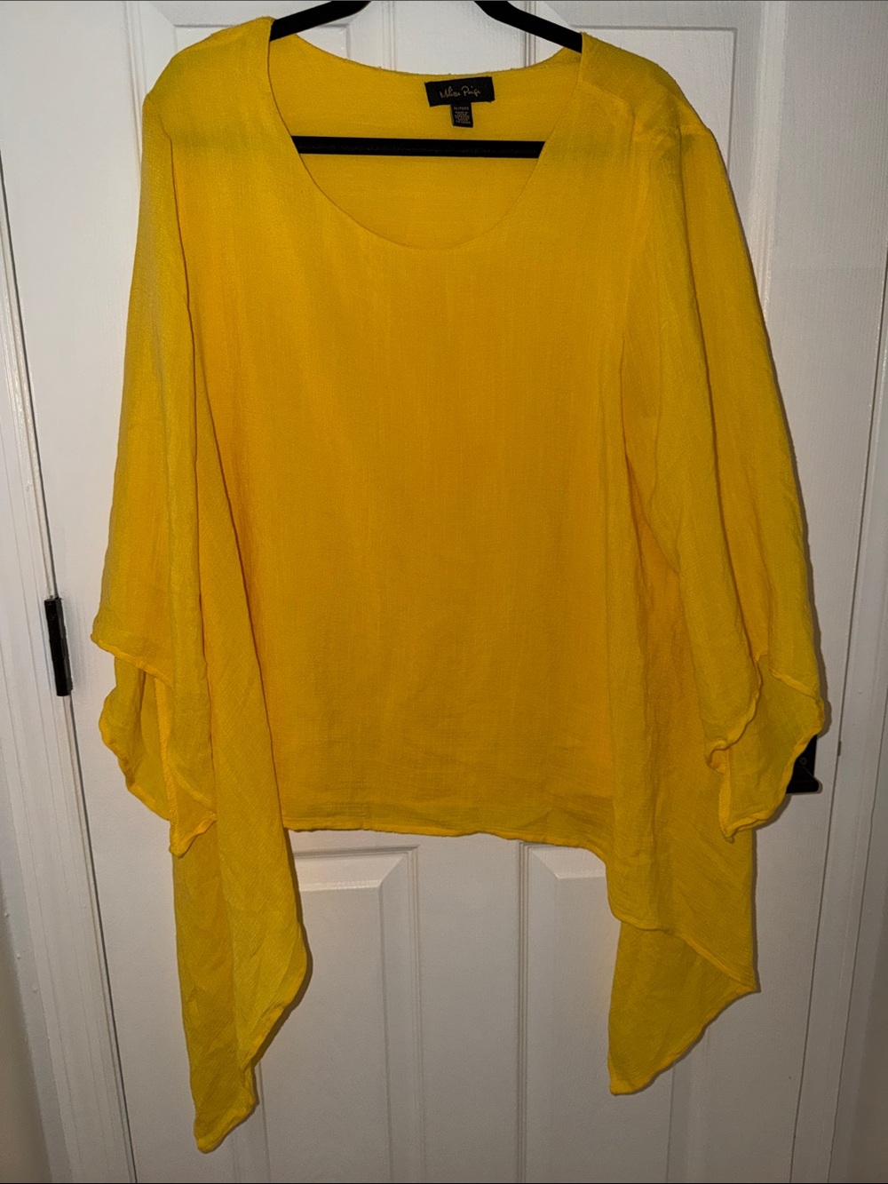 Melissa Paige Bright Yellow Draped Scoop-Neck Tunic